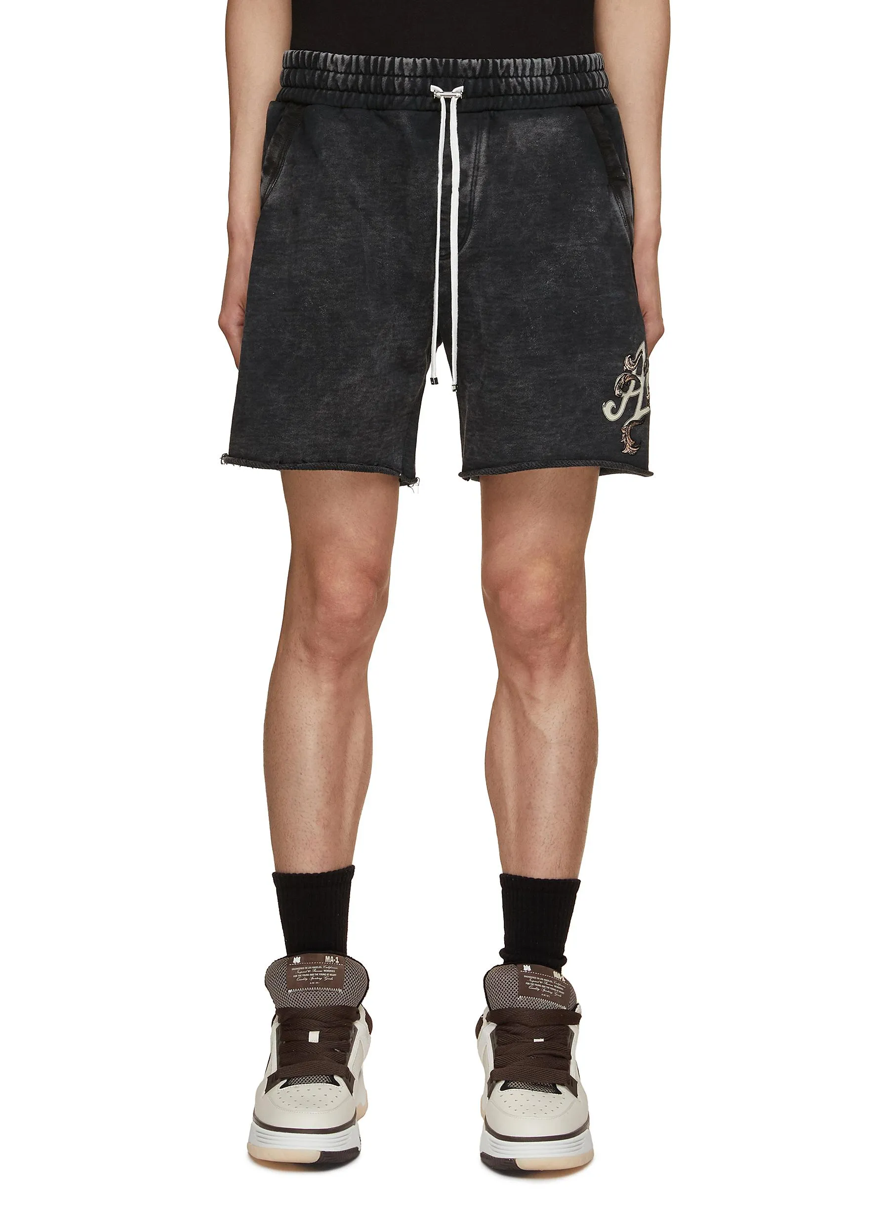 AMIRI Faded Filigree Logo Cotton Sweatshorts