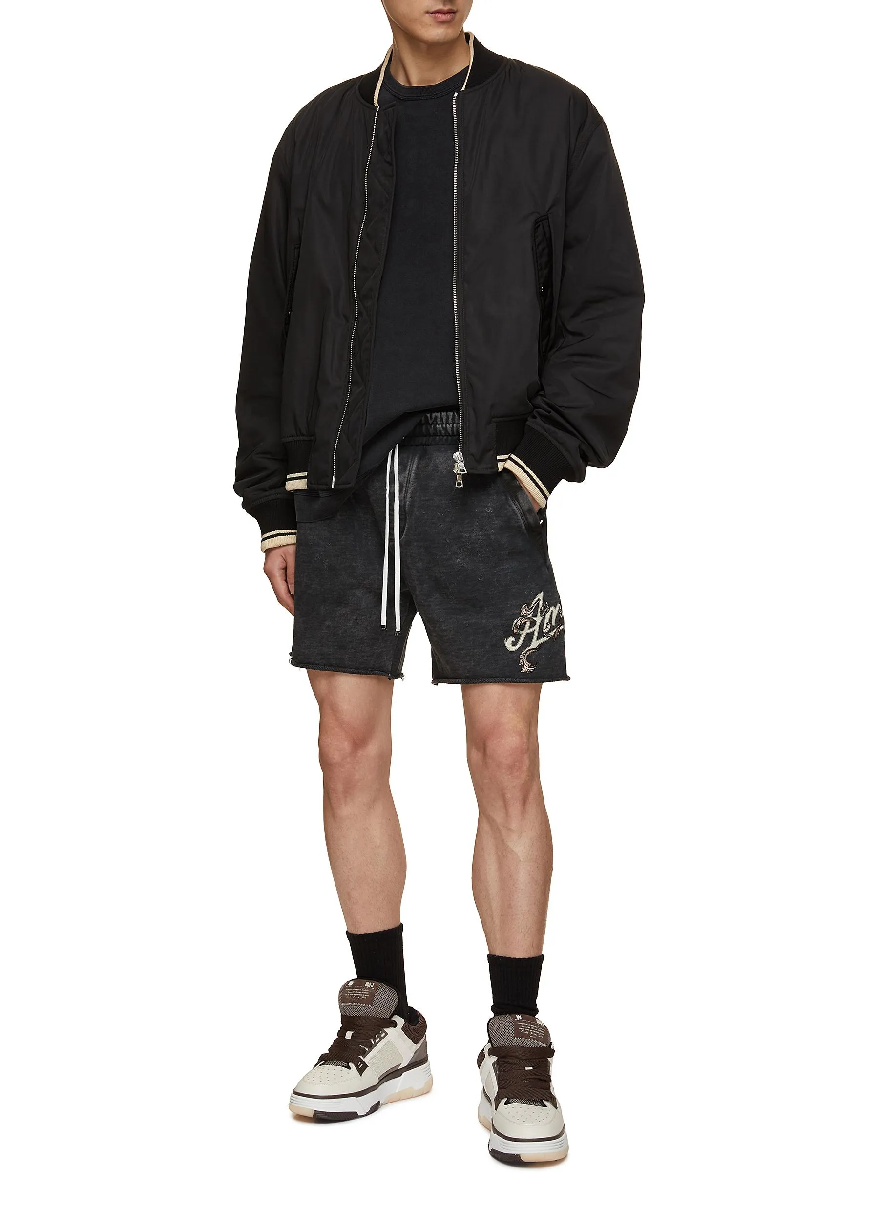 AMIRI Faded Filigree Logo Cotton Sweatshorts