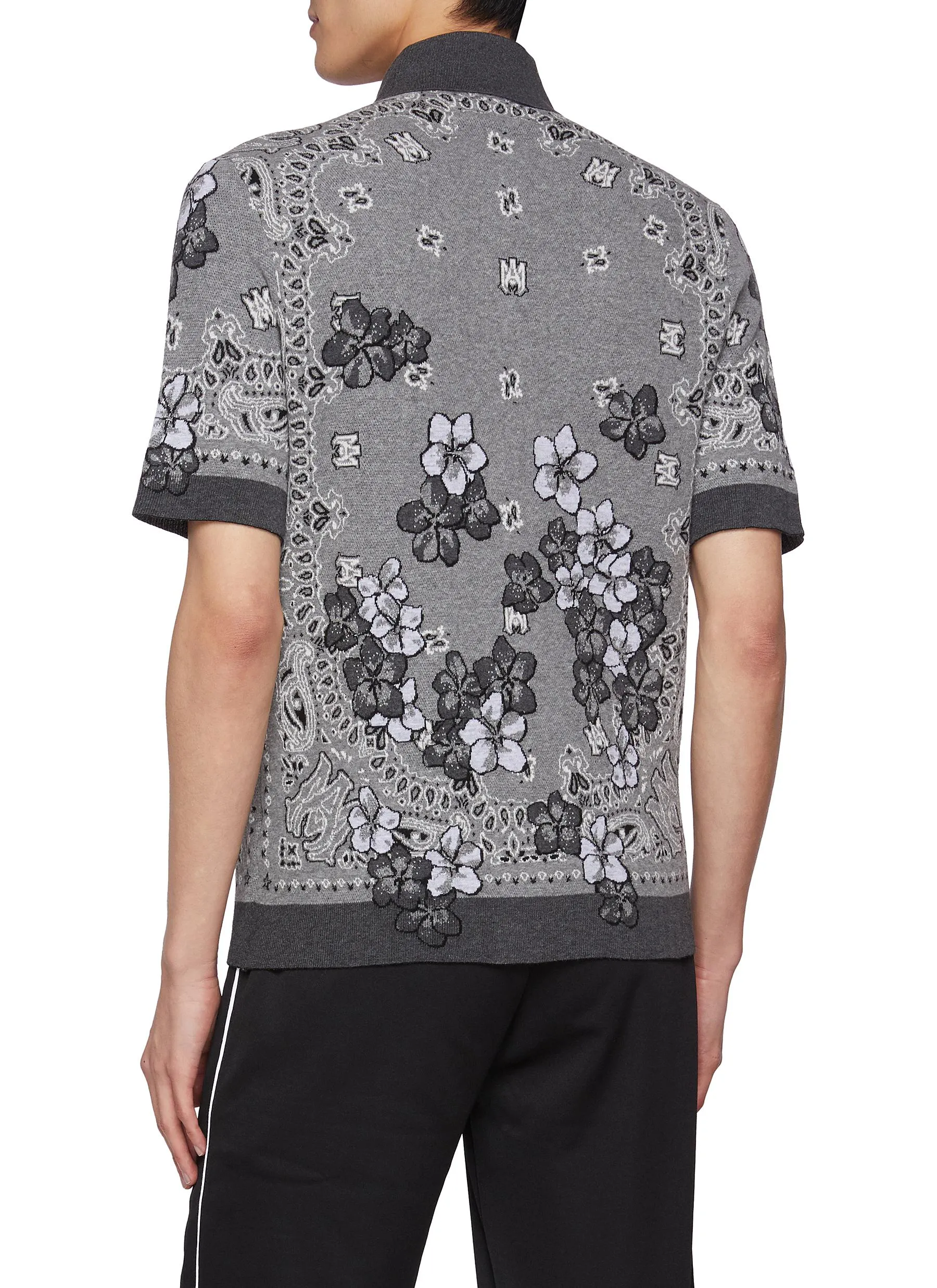 Amiri Floral Bandana Cotton Polo Shirt