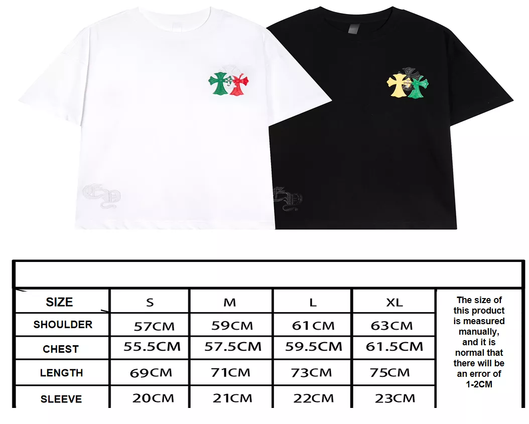 2024 Spring Summer Cross-Stitch Leather Short-Sleeved T-Shirt - Chrome Hearts - White 3.6