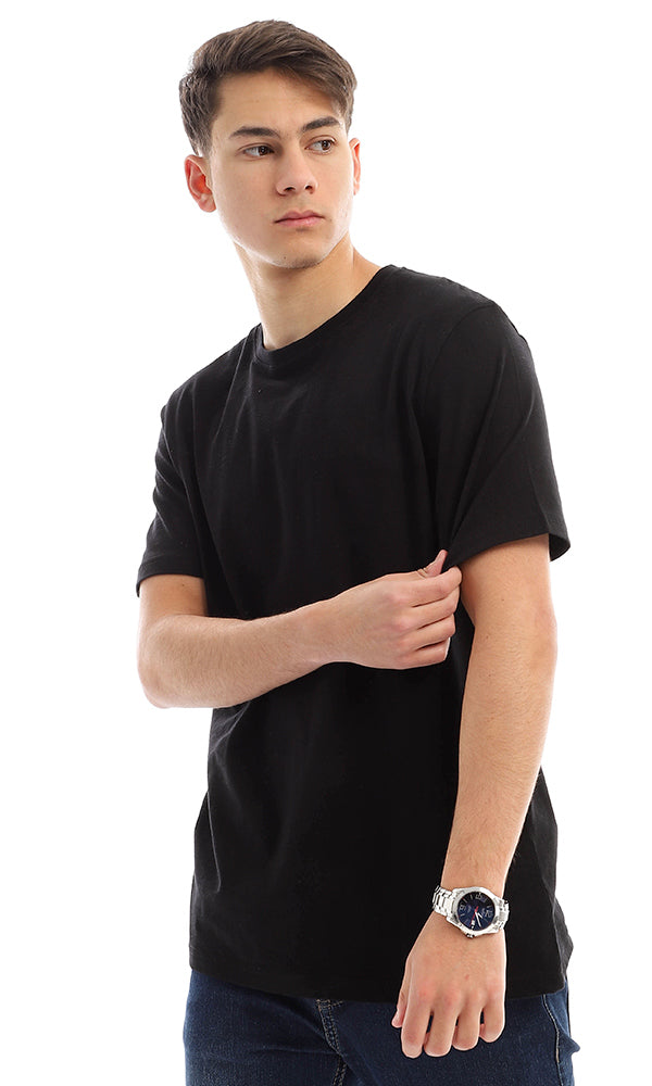 21213 Black Slip On Cotton Tee - Solid Basic Option