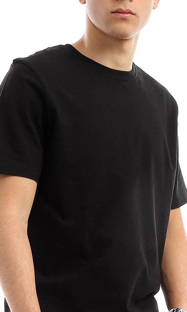 21213 Black Slip On Cotton Tee - Solid Basic Option