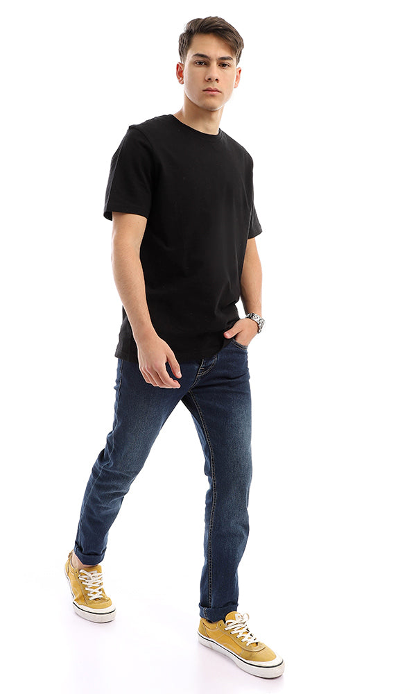 21213 Black Slip On Cotton Tee - Solid Basic Option