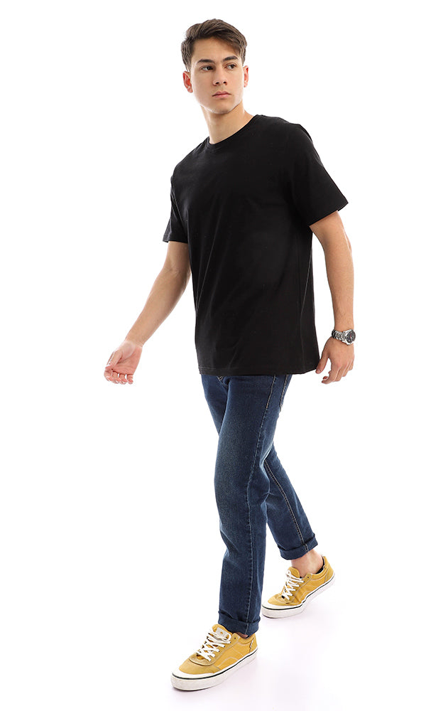 21213 Black Slip On Cotton Tee - Solid Basic Option