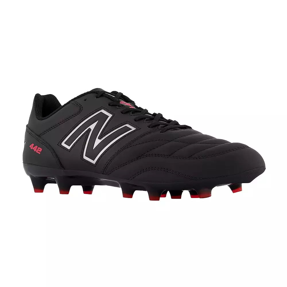 442 V2 Team FG 2E Football Boots Black White Red - New Balance