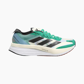 Adidas Adizero Boston 11 Men's Running Shoes - White Tint Core Black Court Green