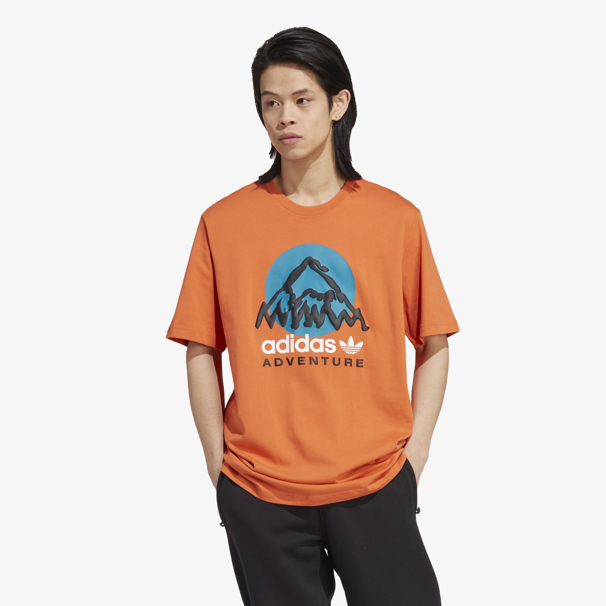 adidas adventure mountain front t-shirt craft orange