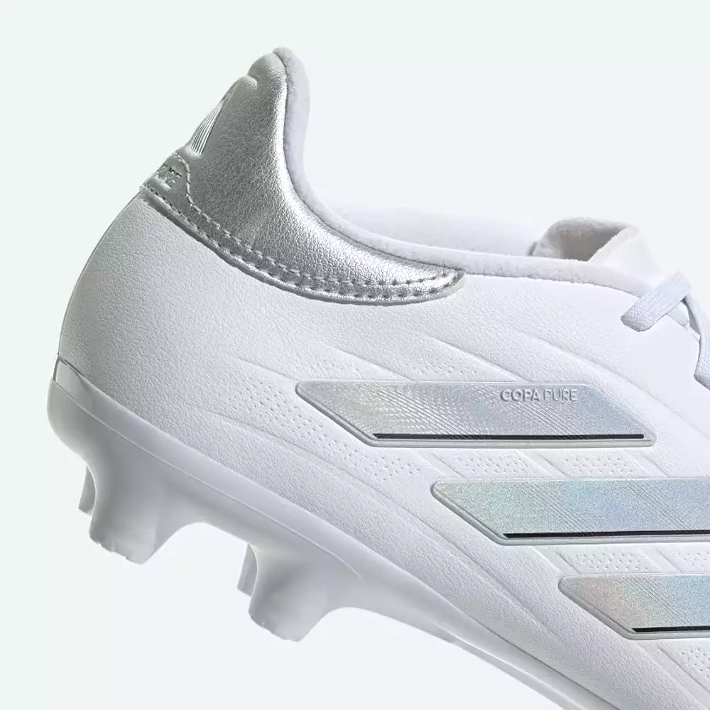 Adidas Copa Pure II League FG Soccer Cleats (White/Silver Metallic)