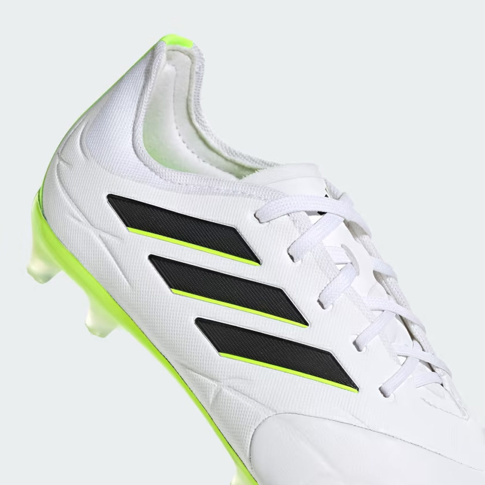 Adidas Copa Pure II.1 FG Junior Football Boots, white, black, lucid lemon