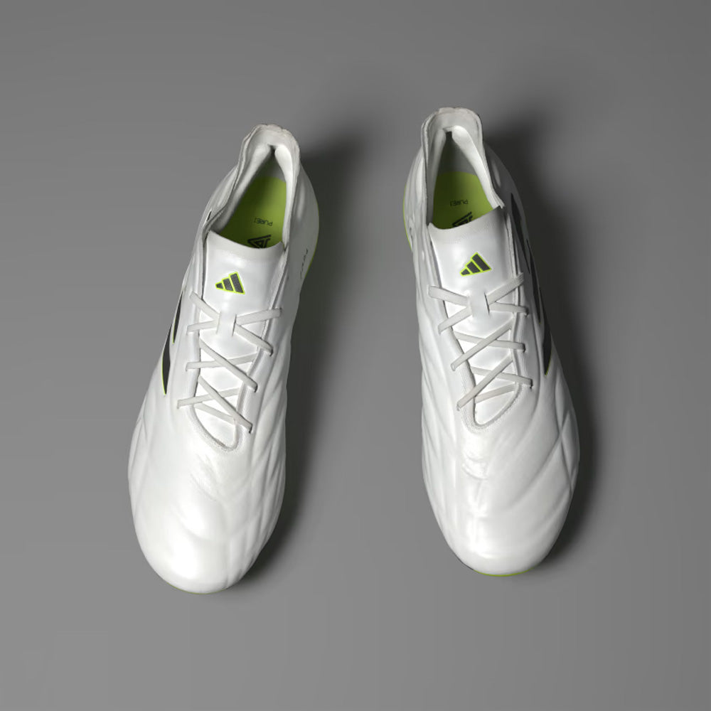 Adidas Copa Pure II.1 FG Soccer Shoes - White/Black/Lucid Lemon