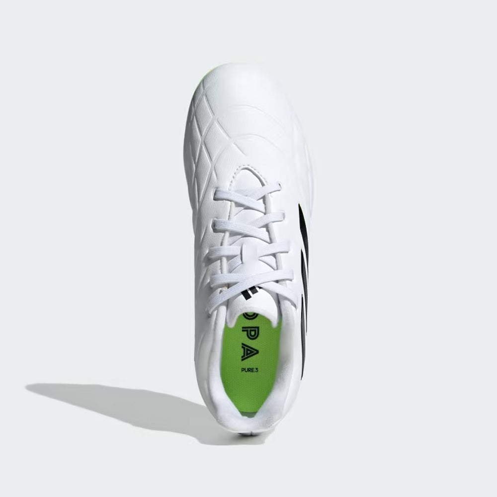 Adidas Copa Pure II.3 FG Jnr Soccer Cleats - White/Black/Lucid Lemon