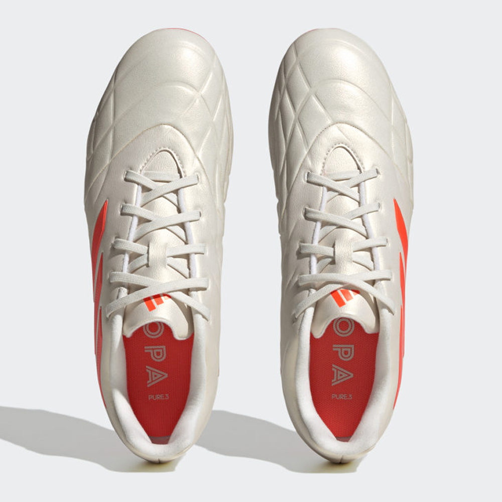 Adidas Copa Pure.3 FG Football Boots - Off White/Orange color.