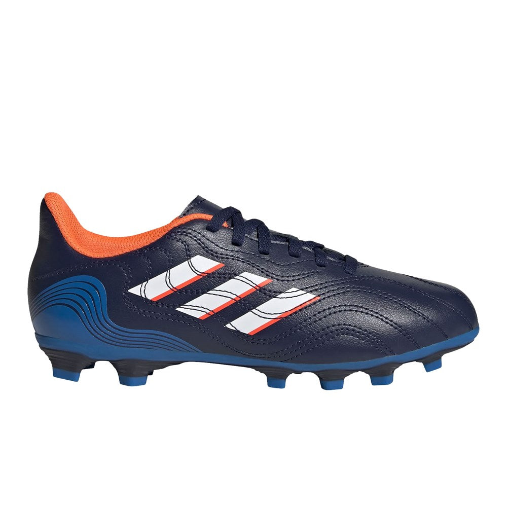 Adidas Copa Sense.4 FxG Junior Football Boots, Navy/White/Blue