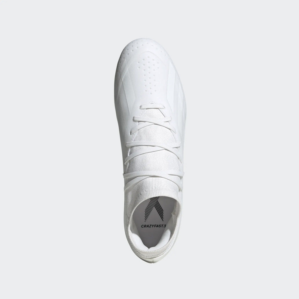 Adidas Crazyfast.3 FG Football Boots - White/White/White.