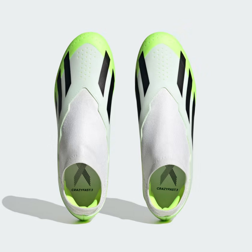 Adidas Crazyfast.3 LL FG Football Boots, White/Black/Lucid Lemon