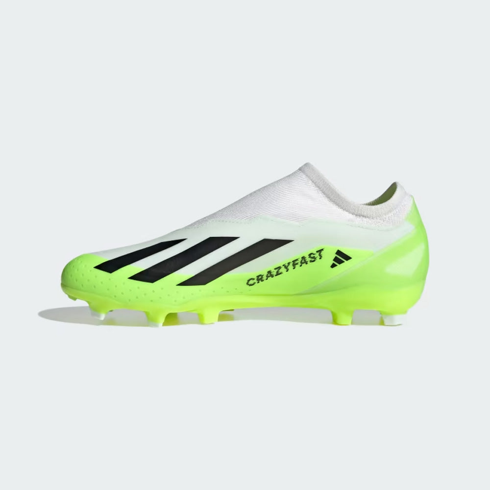 Adidas Crazyfast.3 LL FG Football Boots, White/Black/Lucid Lemon