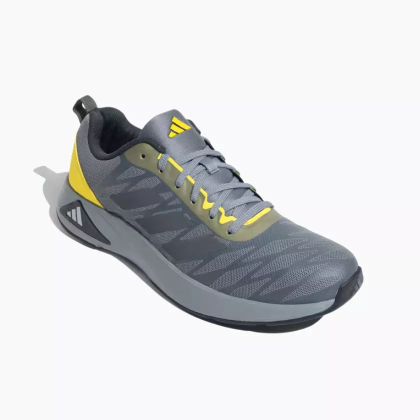 Adidas Men's Running Shoes - Medium Lead / Grey Six / Impact Yellow