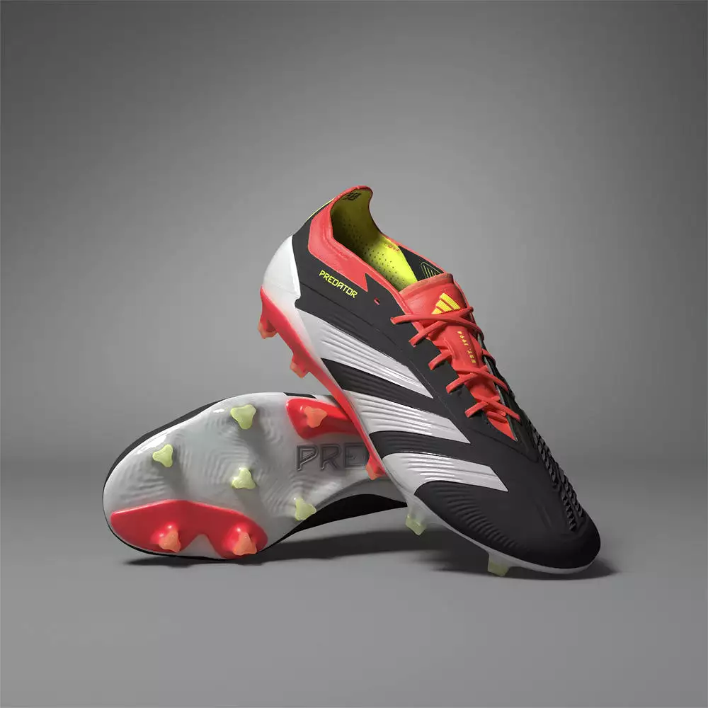 Adidas Predator Elite Low FG Soccer Cleats Black White Solar Red