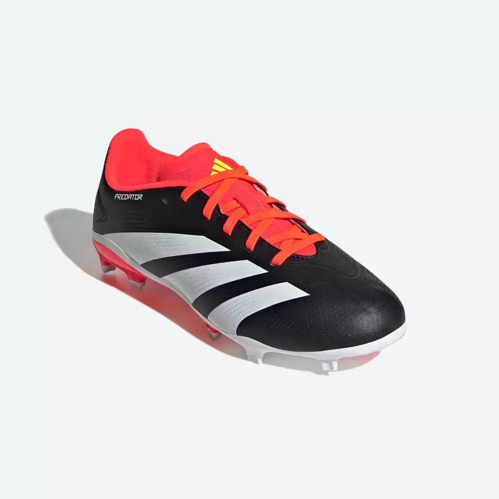 Adidas Predator League 24 FG Junior Football Boots - Black, White, Solar Red.