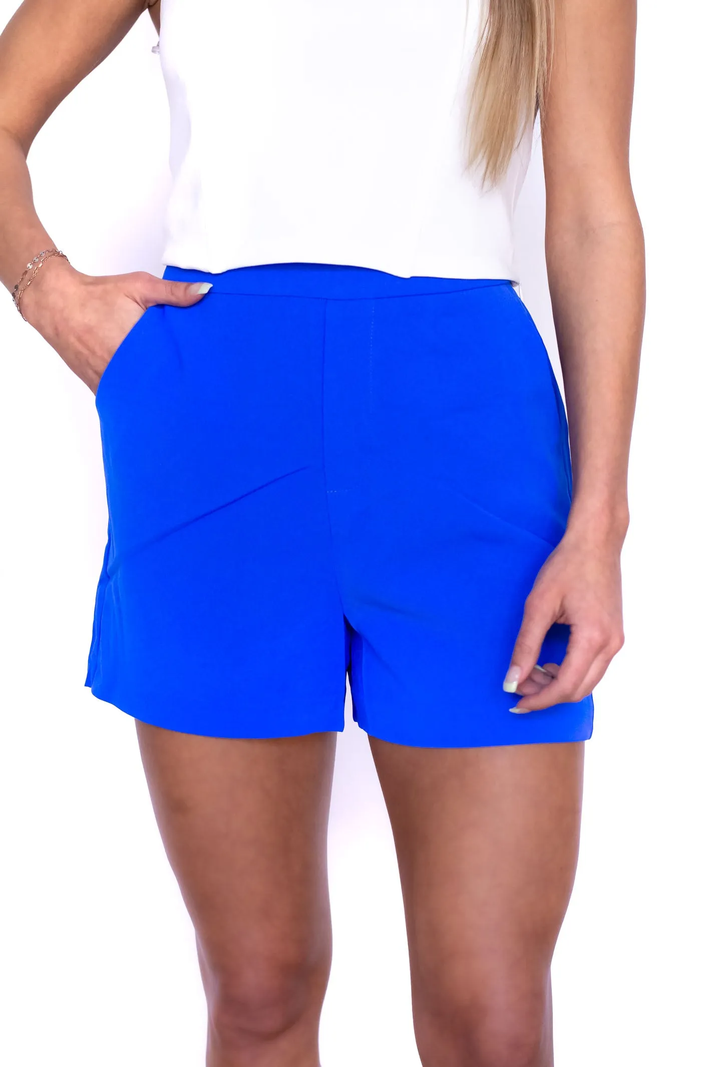 Adore Blue Knit Shorts.