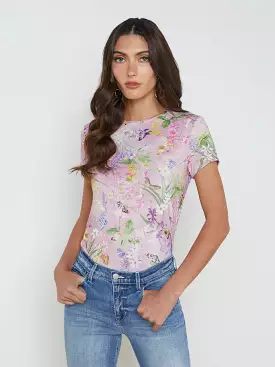 Agency Ressi Lilac Snow Botanical Butterfly Fitted Tee