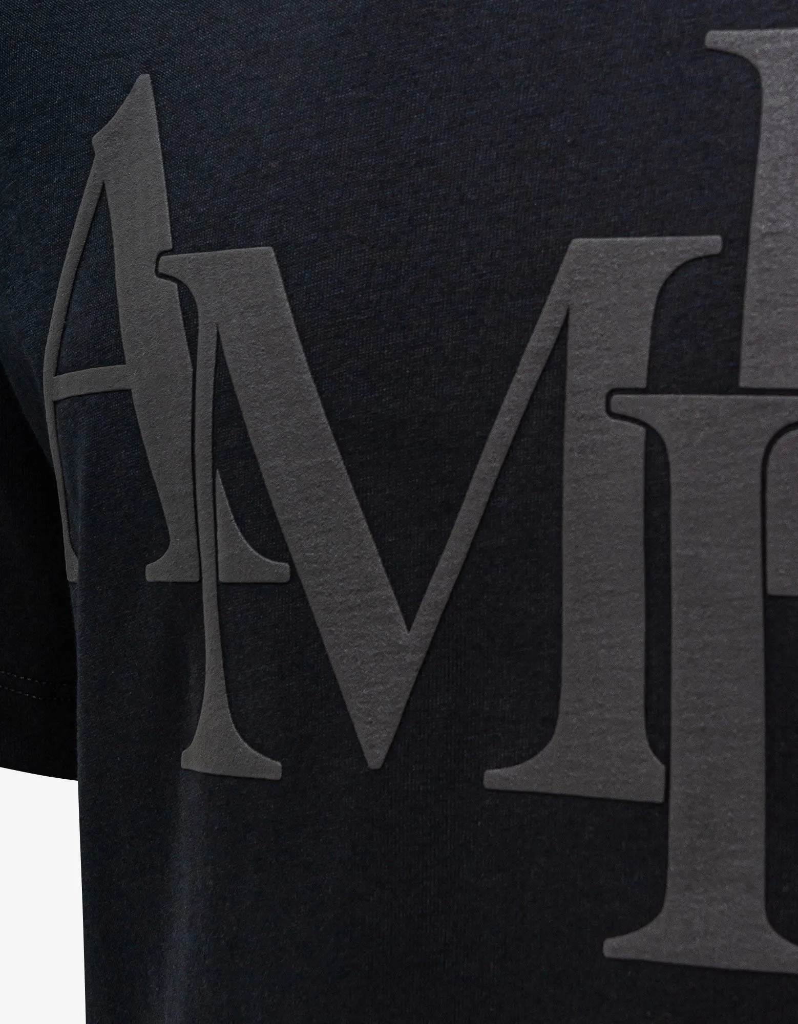 Amiri Black Staggered Logo T-Shirt for Men