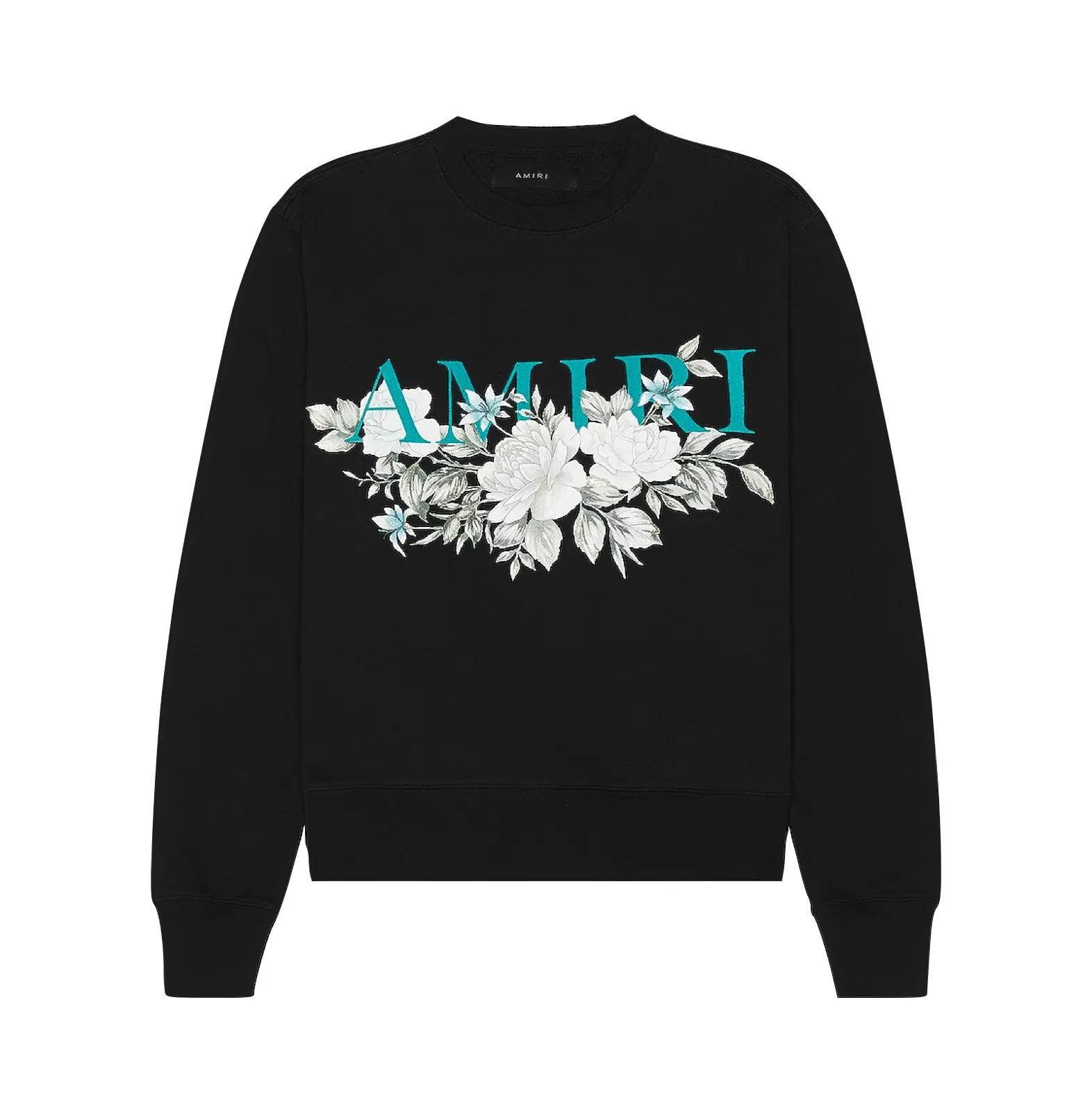 Amiri Floral Logo Crewneck - Black