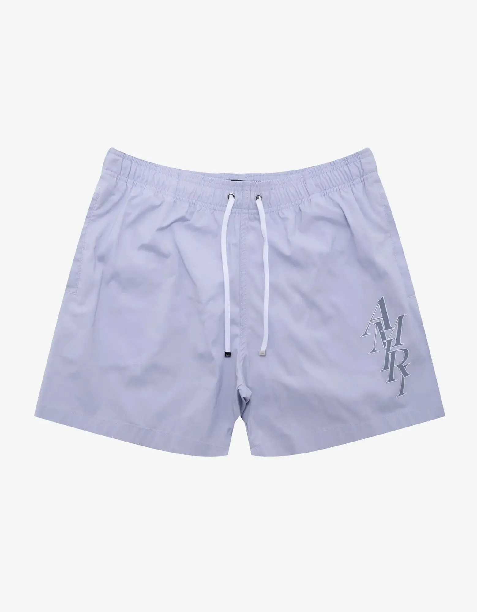 Amiri Grey Logo Stack Swim Shorts