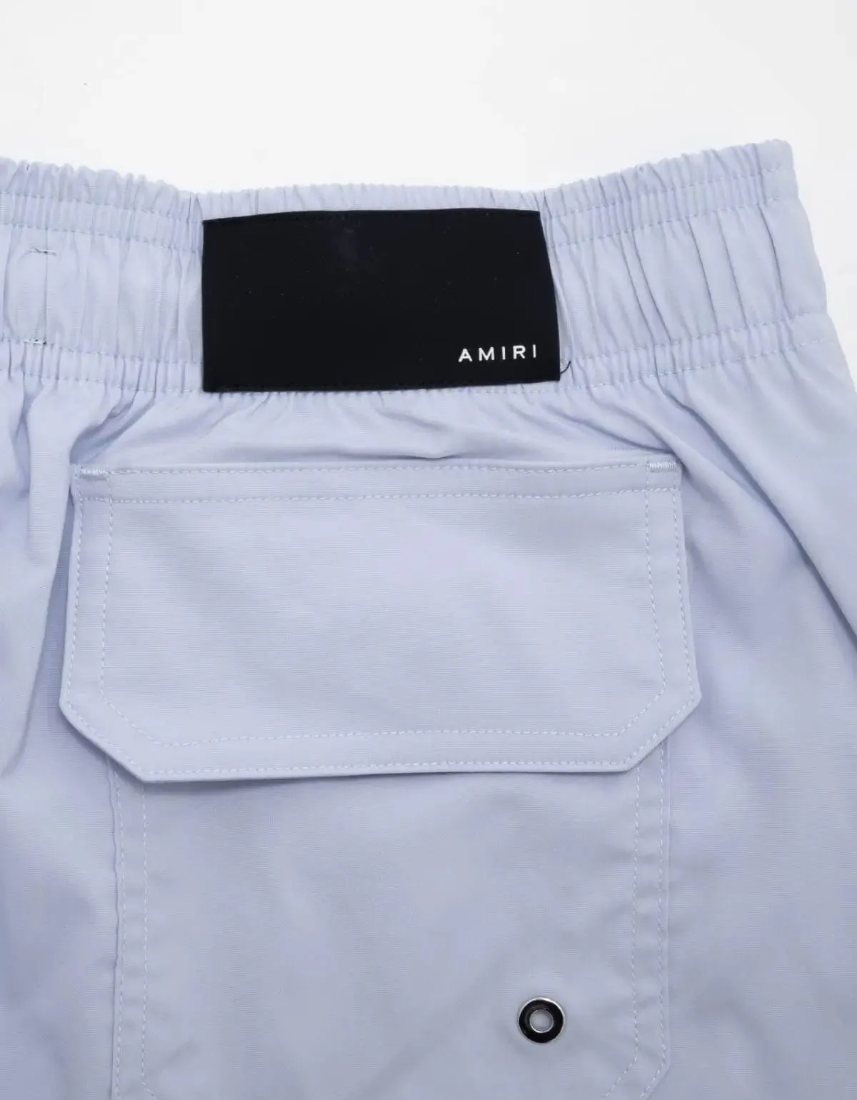 Amiri Grey Logo Stack Swim Shorts