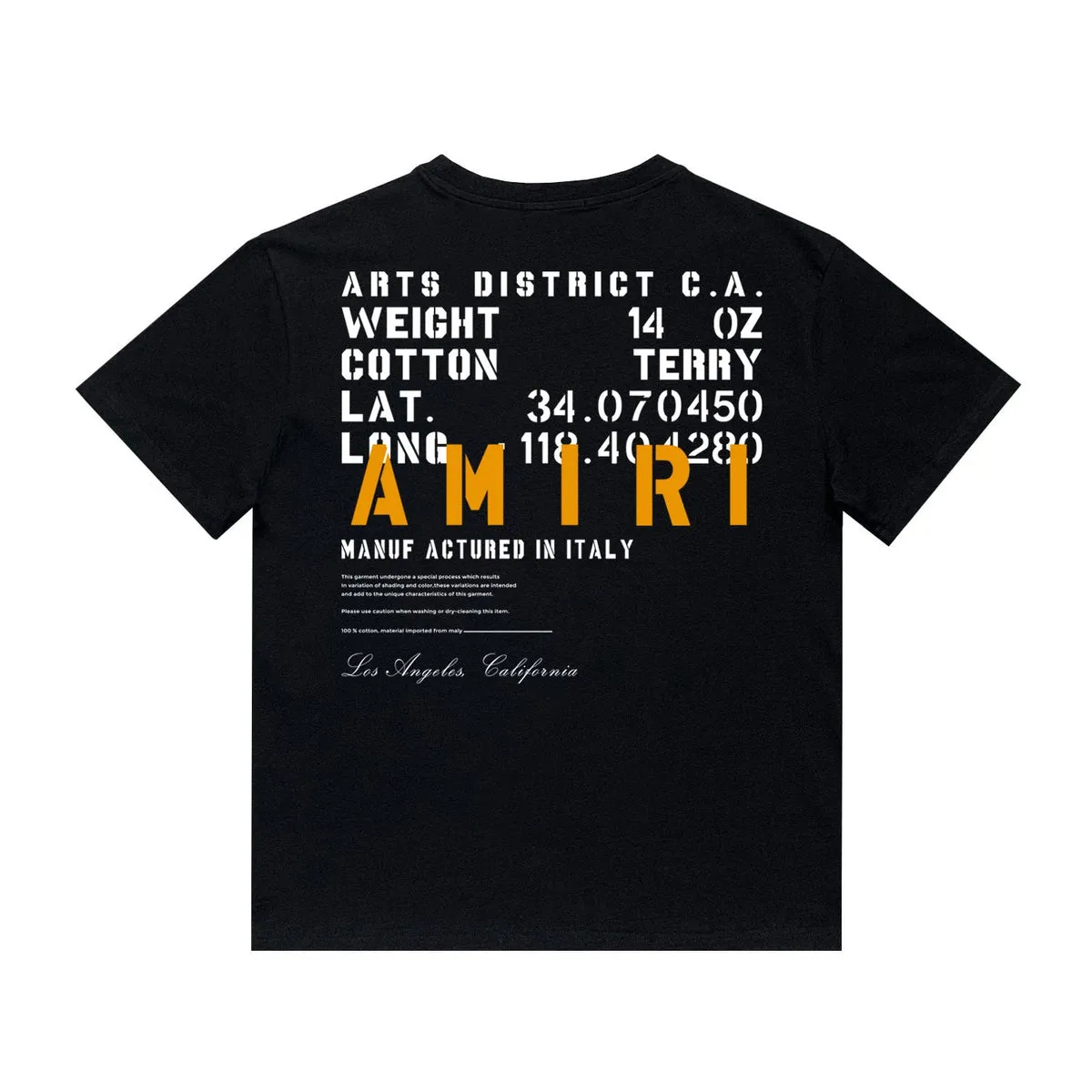 Amiri Military Stencil Black Specs T-shirt