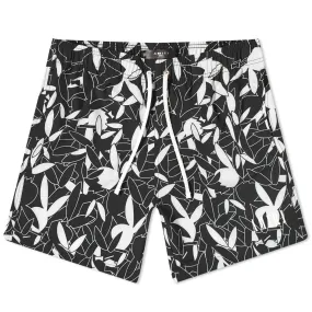 AMIRI Floral Patterned Swim Trunks Black