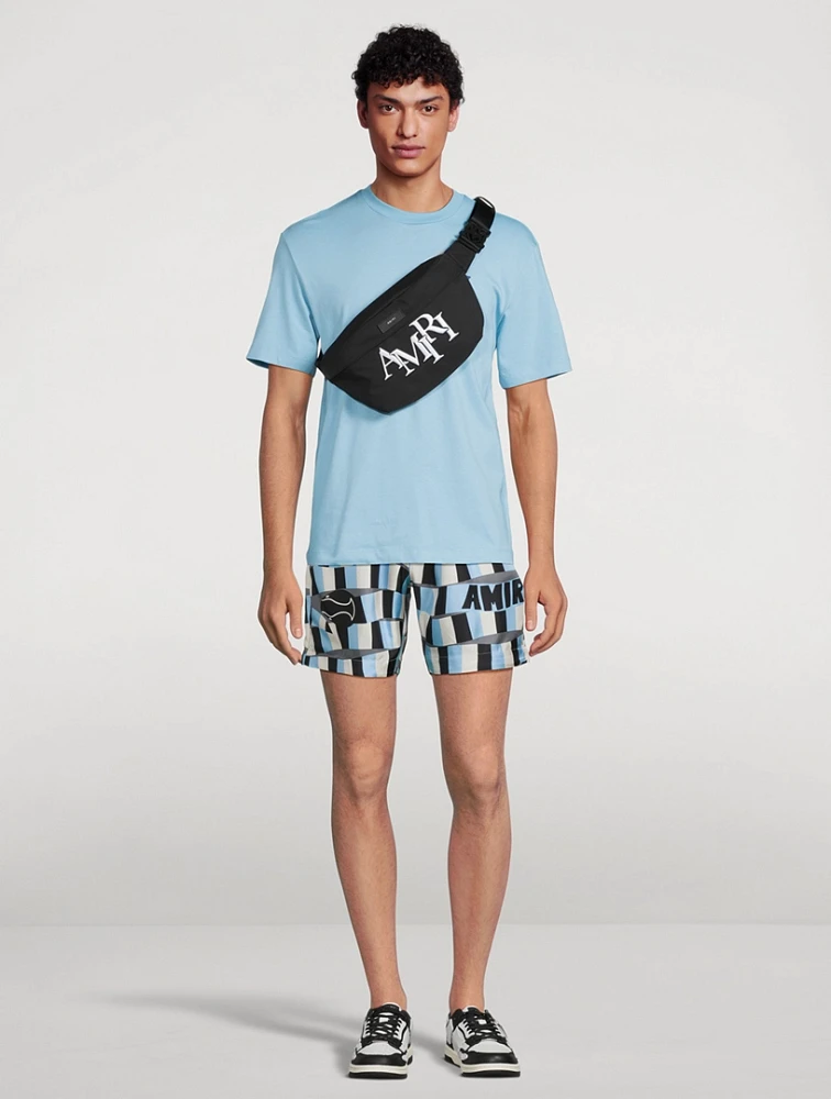 AMIRI Silk Shorts Snake Checker Print