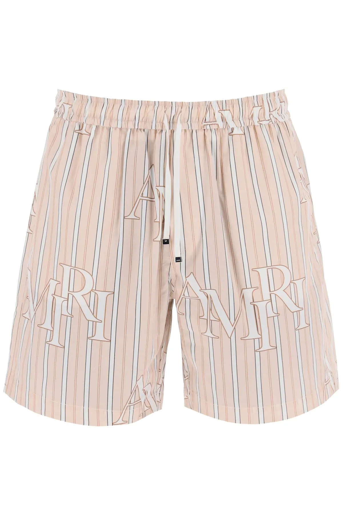 Amiri Striped Poplin Bermuda Shorts with Logo