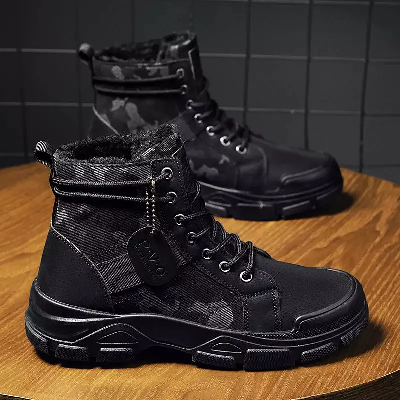 Ashore Men's Winter Snow Boots - Warm High Top Military Shoes.