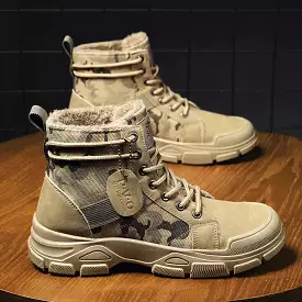 Ashore Men's Winter Snow Boots - Warm High Top Military Shoes.