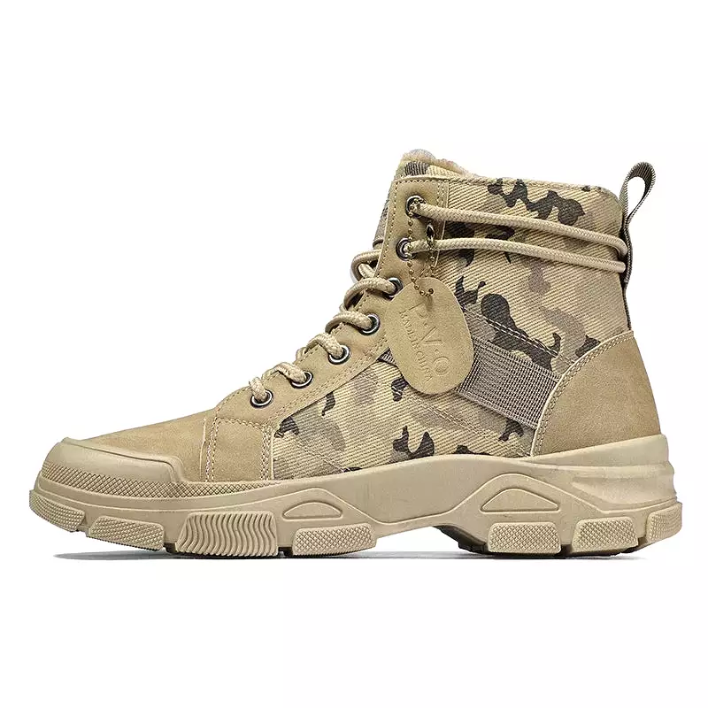 Ashore Men's Winter Snow Boots - Warm High Top Military Shoes.