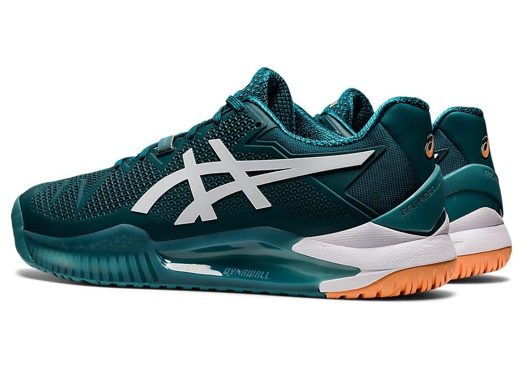 Asics Gel Resolution 8 Tennis Shoe - Velvet Pine/White - Google SEO result: Asics Tennis Shoe Velvet Pine/White