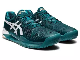 Asics Gel Resolution 8 Tennis Shoe - Velvet Pine/White - Google SEO result: Asics Tennis Shoe Velvet Pine/White