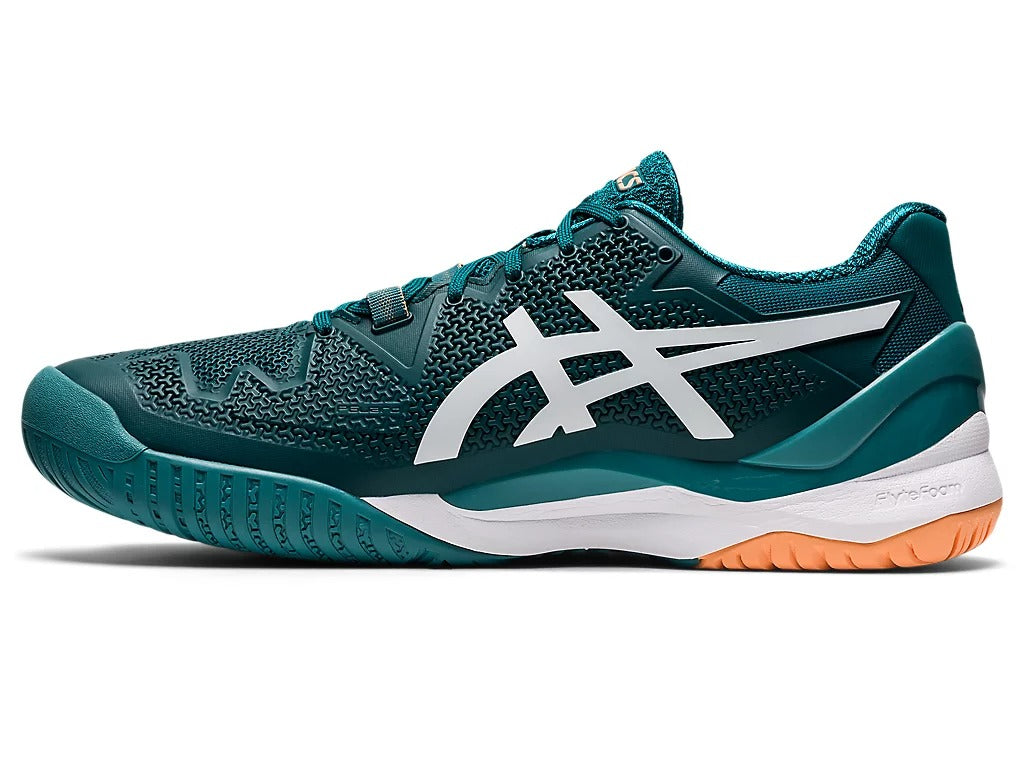 Asics Gel Resolution 8 Tennis Shoe - Velvet Pine/White - Google SEO result: Asics Tennis Shoe Velvet Pine/White