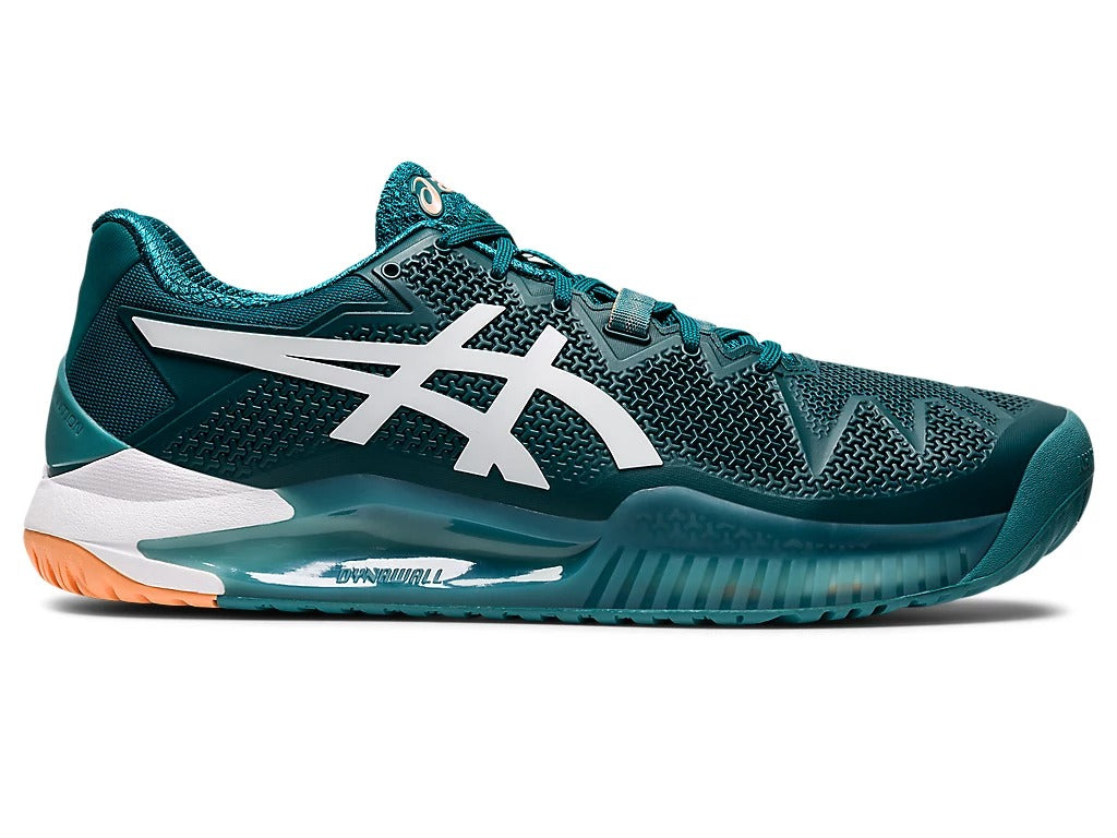 Asics Gel Resolution 8 Tennis Shoe - Velvet Pine/White - Google SEO result: Asics Tennis Shoe Velvet Pine/White