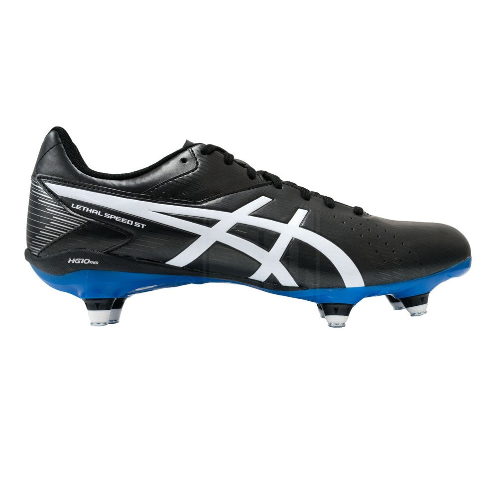 Asics Lethal Speed ST SG Football Boots - Black/White/MTH BLU