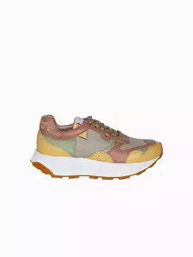 Baber-GV Vegan Leather Running Sneakers in Apple Tea Dust Color