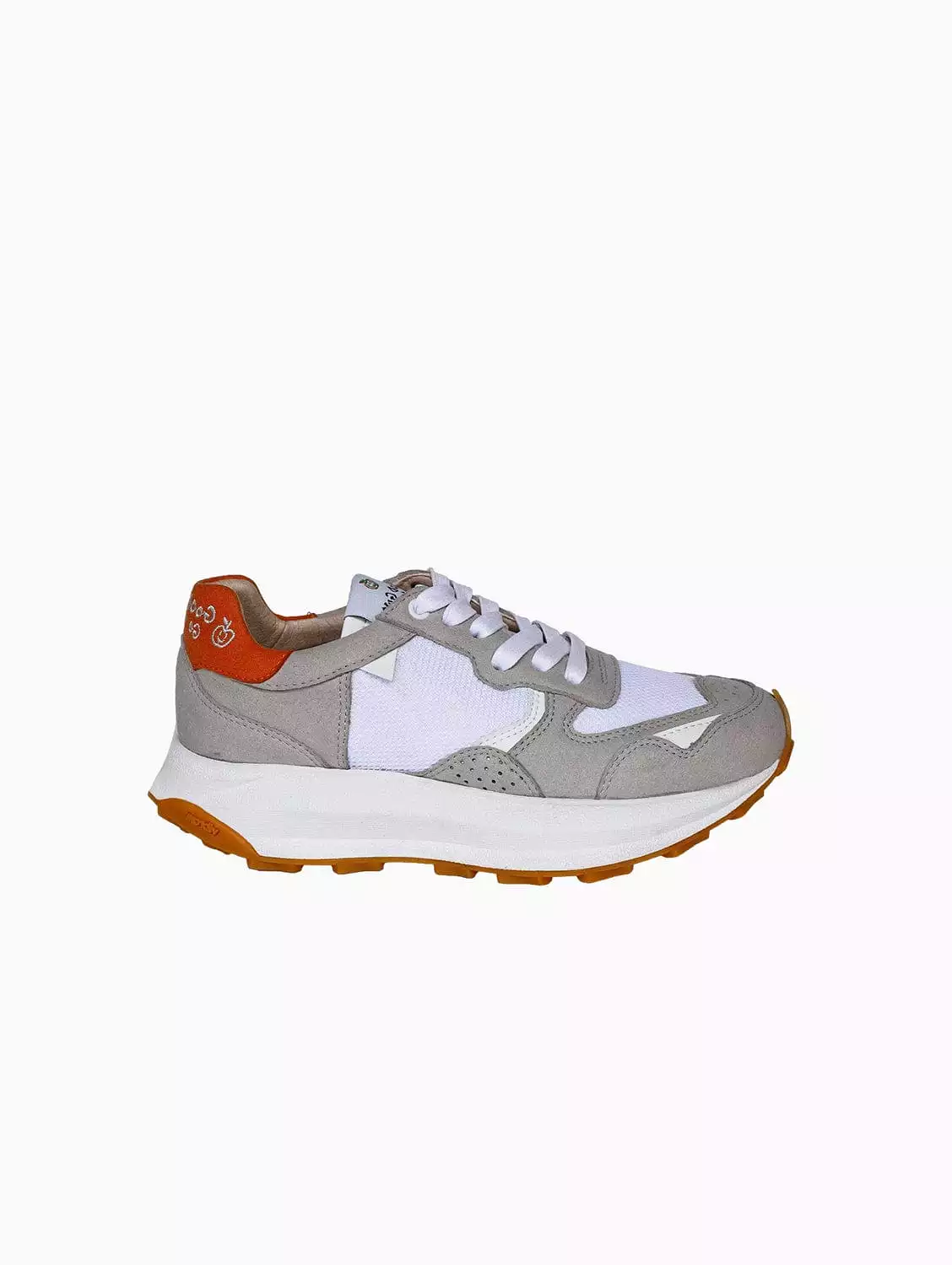 Baber-GV Vegan Running Sneakers - Grey & Orange