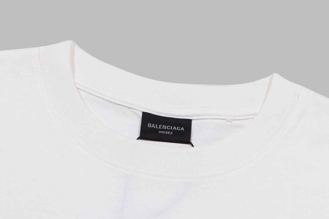 Balenciaga 24ss blue sky white clouds letter print short-sleeved T-shirt - White: $1.30