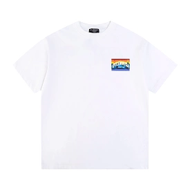 Balenciaga 24SS rainbow sunset logo tee White 3.6