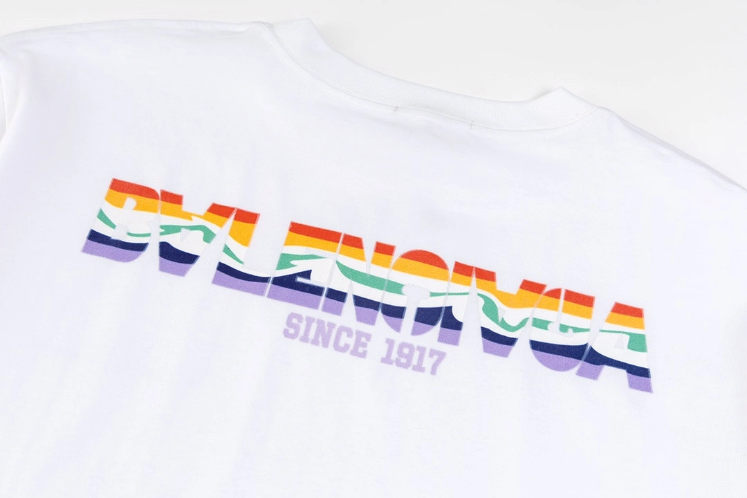 Balenciaga 24SS rainbow sunset logo tee White 3.6