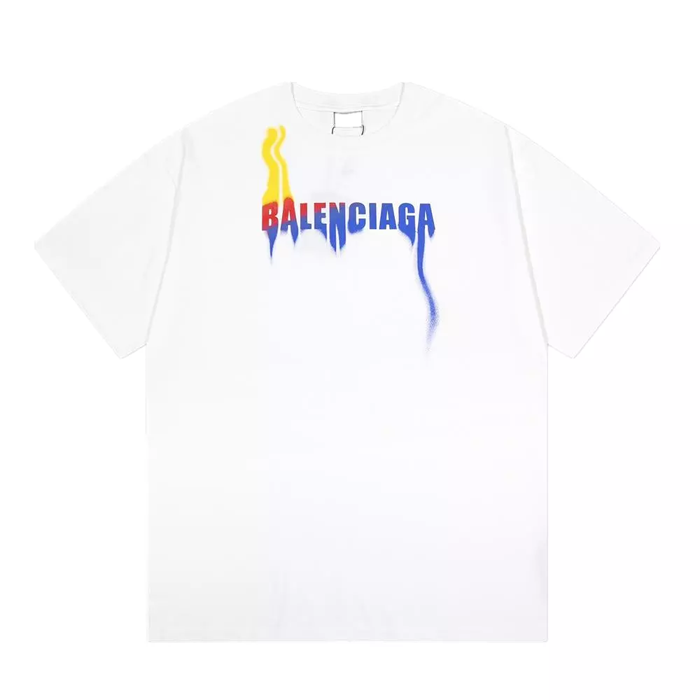 Balenciaga 24ss white gradient letter print short-sleeve tee - 1.30