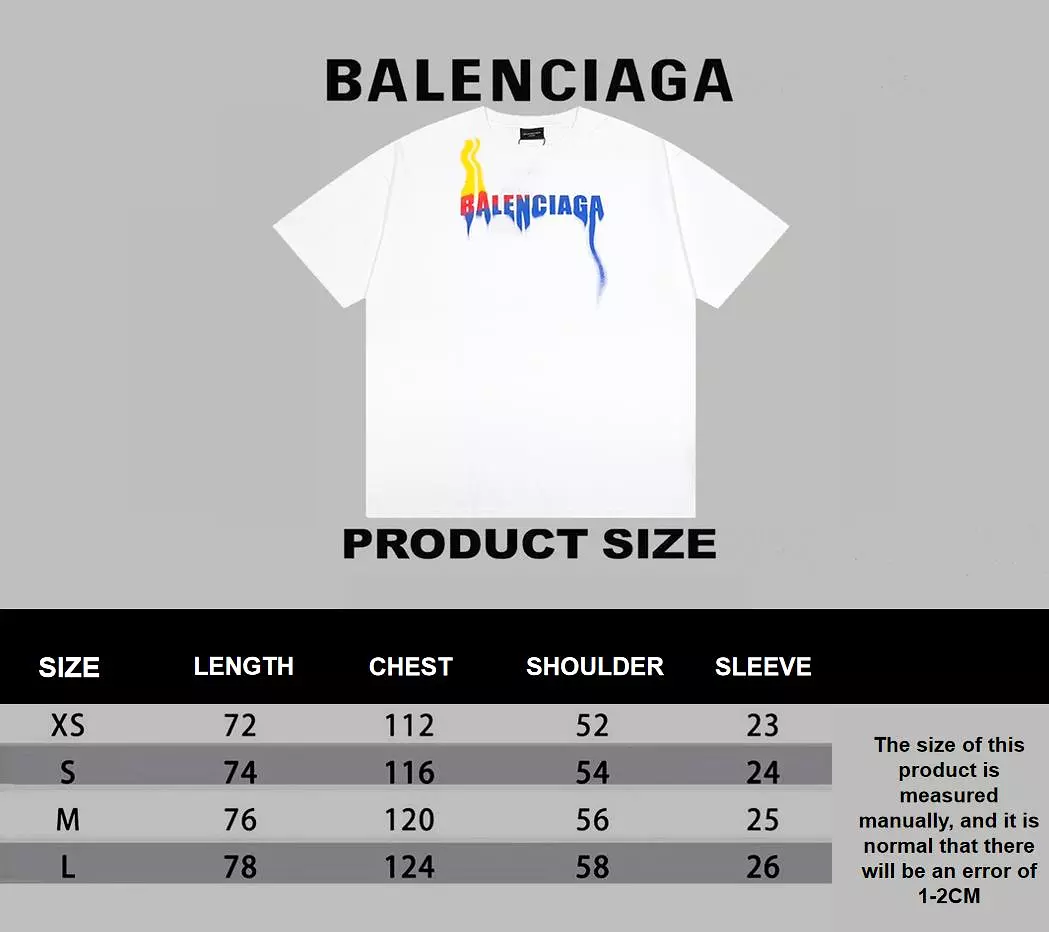 Balenciaga 24ss white gradient letter print short-sleeve tee - 1.30