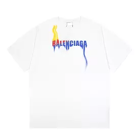 Balenciaga 24ss white gradient letter print short-sleeve tee - 1.30