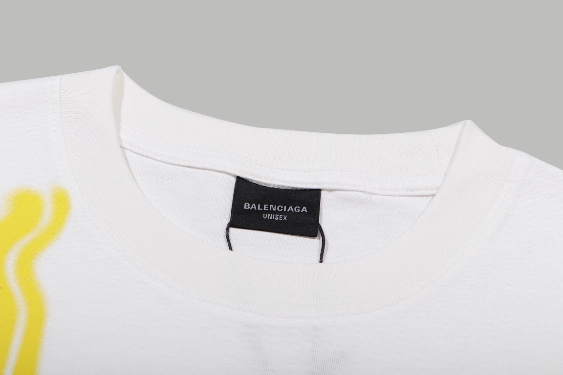 Balenciaga 24ss white gradient letter print short-sleeve tee - 1.30